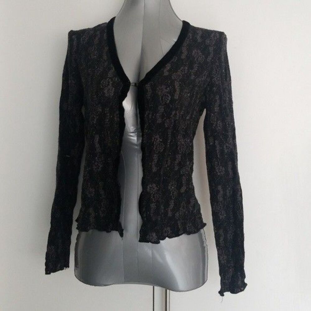 Eyeshadow Large Black Knot Cardigan Sweater